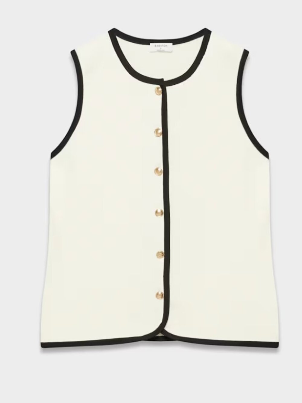 Aritzia Babaton Composure Sweater Vest Black with White Trim
